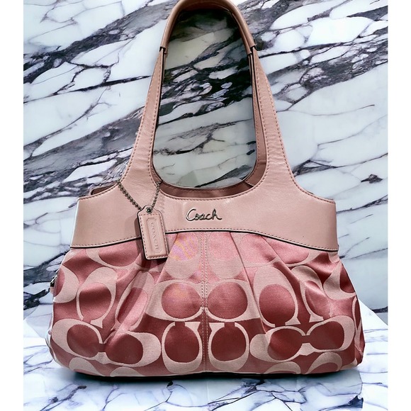 Coach Handbags - Coach F16314 Lexi Pink Signature Optic Shoulder Bag